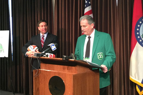 Steve Stenger and mike O'Mara announce plans for youth soccer facility