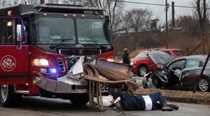 16-year-old driver with no license or insurance crashes car into St. Louis fire truck
