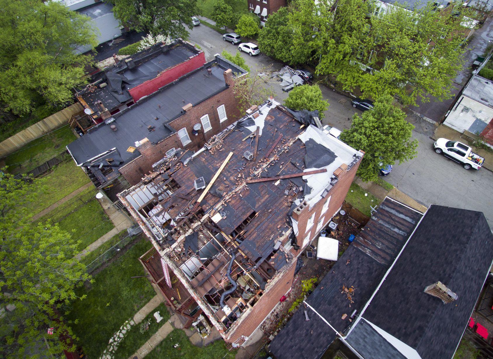 Storm damage in St. Louis from Tuesday's storm