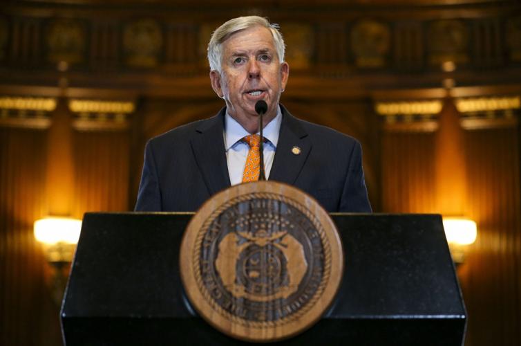 Gov. Mike Parson talks about the coronavirus and special session