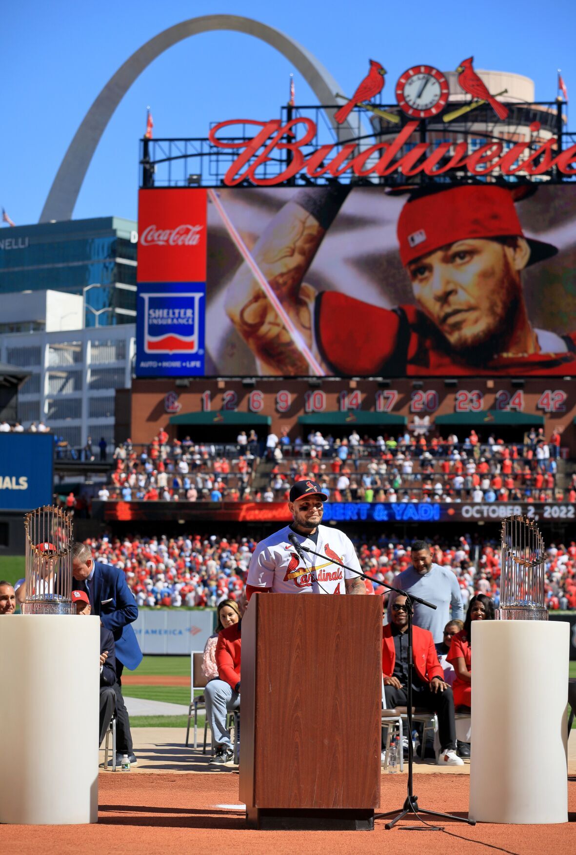 Cardinals honor Albert Pujols, Yadier Molina and Adam Wainwright