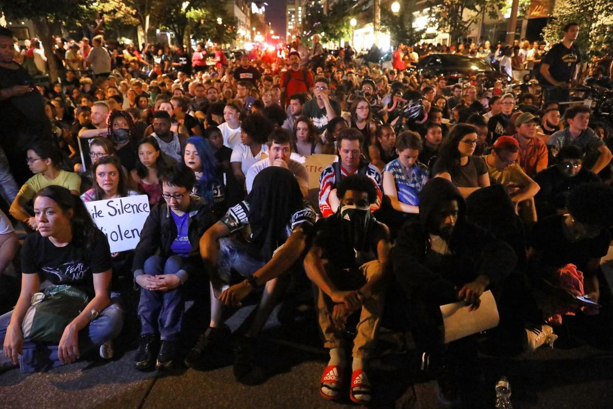 Protesters demonstrate in the Central West End