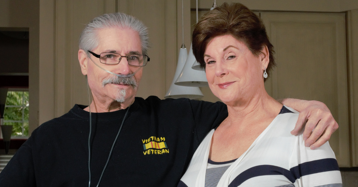Bonnie Laiderman, CEO of Veterans Home Care, with brother Michael Kaltman, a Vietnam Veteran
