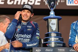 Racers compete in the Enjoy Illinois 300 NASCAR Cup Series at the World Wide Technology Raceway