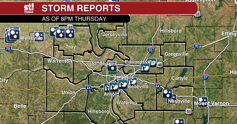 Updates on the severe weather in the St. Louis area Thursday