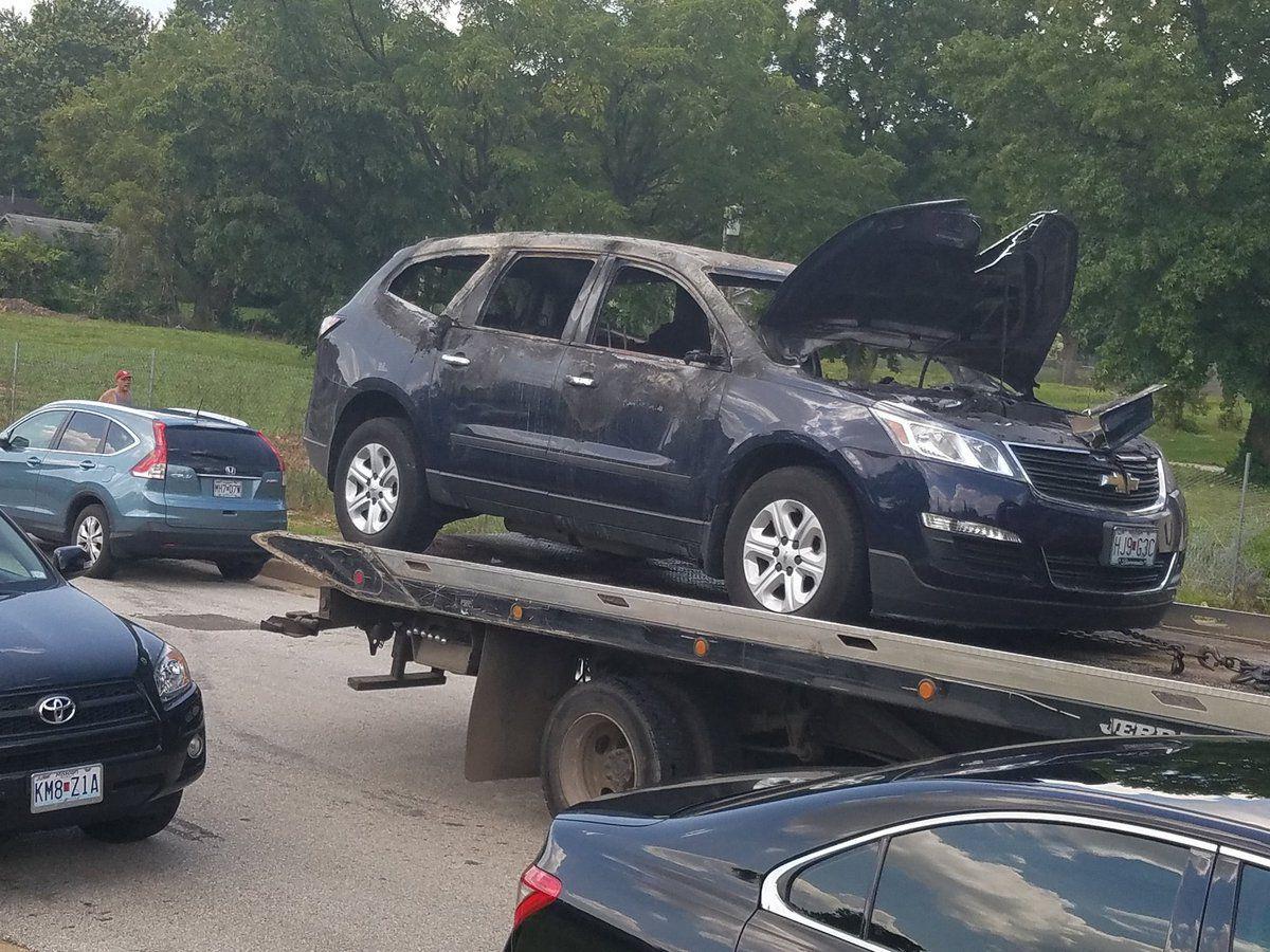 Car burned by Molotov cocktail