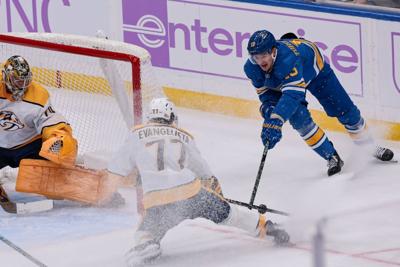 �����Ӱ�ԭ�� Blues host the Nashville Predators at Enterprise Center on Monday, Dec. 15, 2025.
