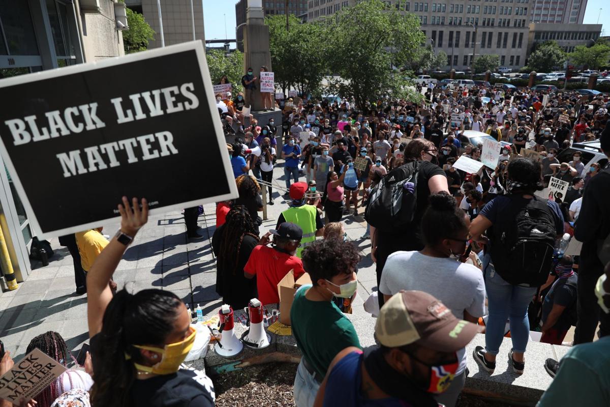 Protest rally at St. Louis City Hall