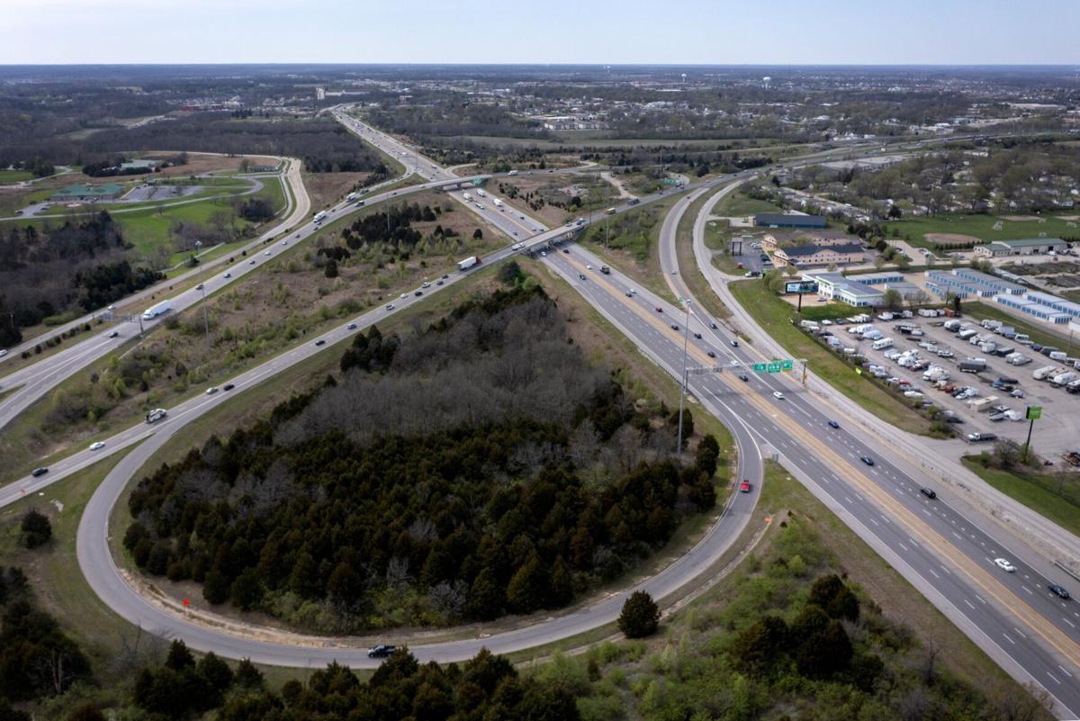 Interstate 70 at the interchange with I-64 (Hwy 40) in Wentzville