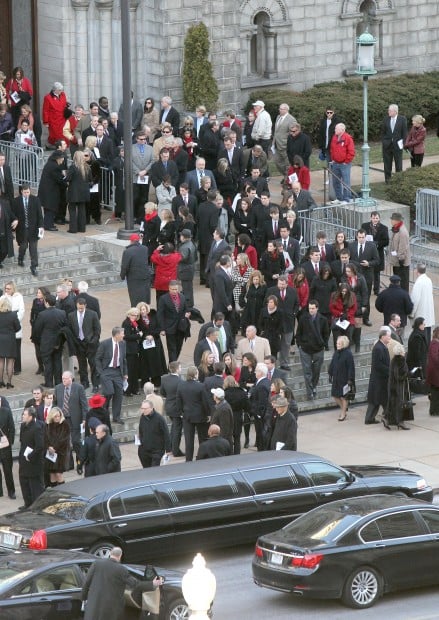 Stan Musial statue the day of his funeral procession. 1-26-13