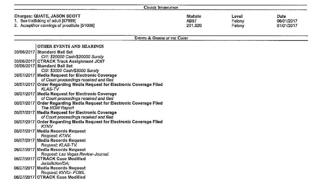 Docket sheet for Jason Quate
