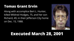 Executed March 28, 2001: Tomas Grant Ervin