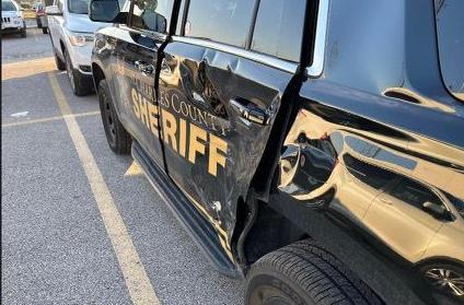St. Charles County police vehicle damaged