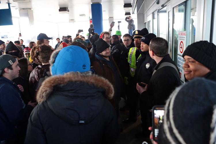 Protest at Lambert-St. Louis International Airport over refugee ban