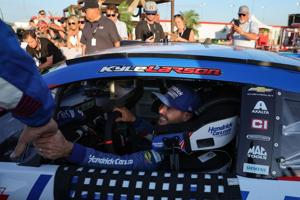 Racers compete in the Enjoy Illinois 300 NASCAR Cup Series at the World Wide Technology Raceway