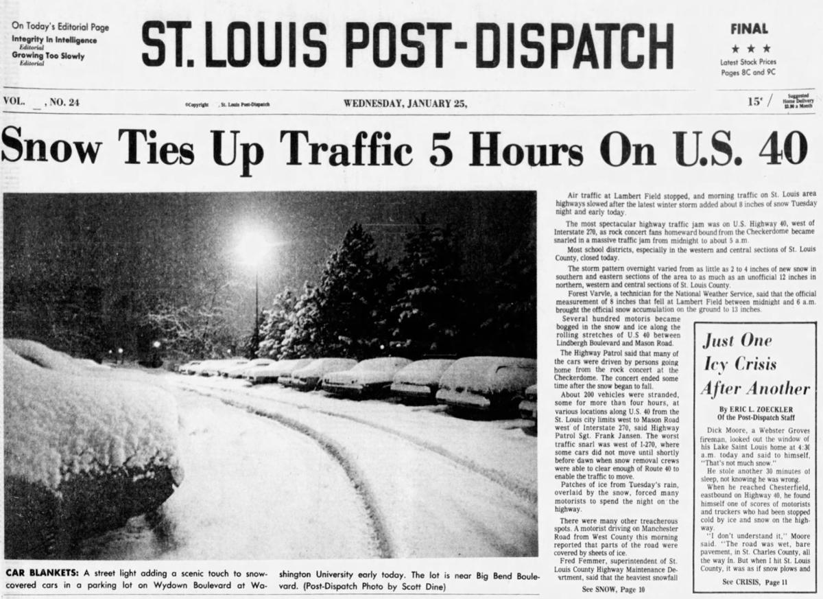 Snow on the ground for 78 straight days. What year was this front page from? | Post-Dispatch ...