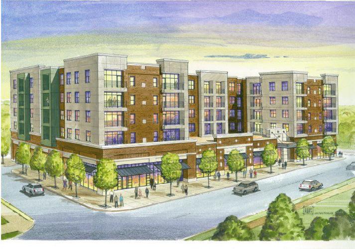 Rendering of Dogtown mixed-use development
