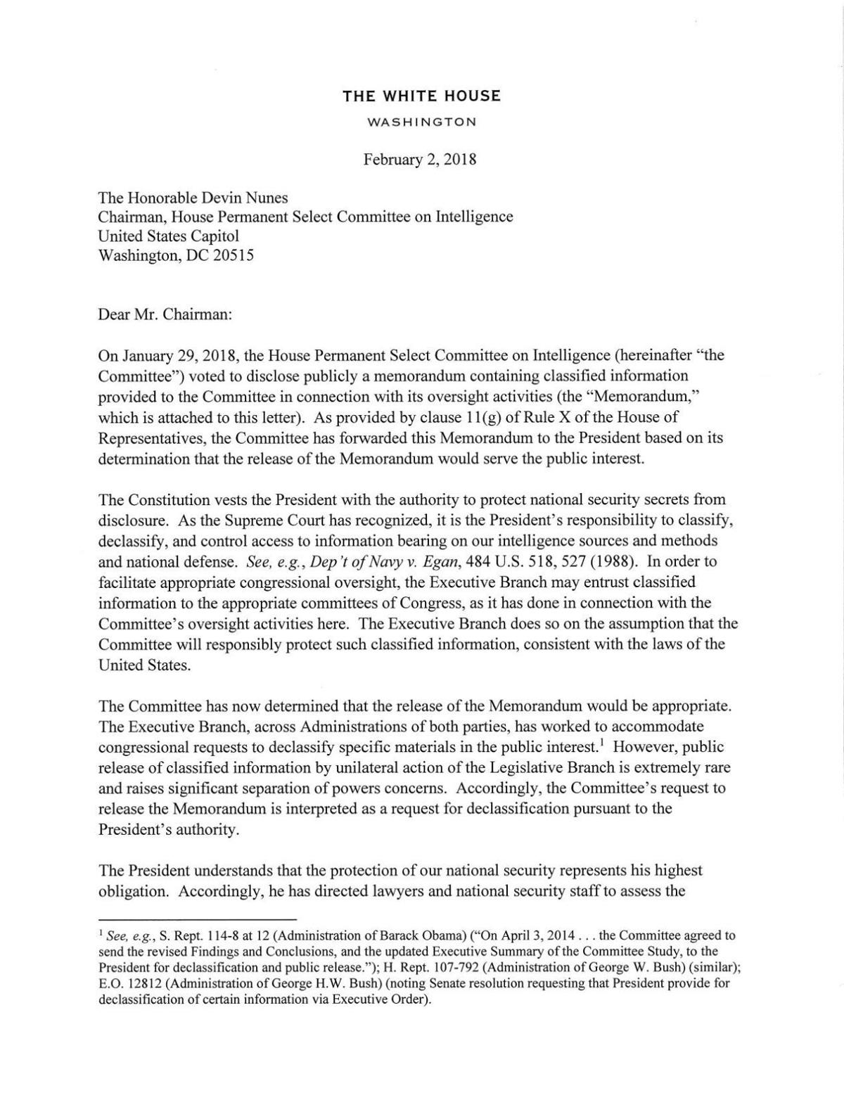 Read the GOP memo