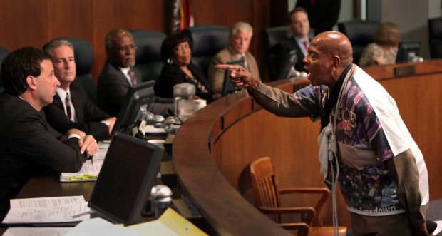 Ferguson protesters speak before St. Louis County Council