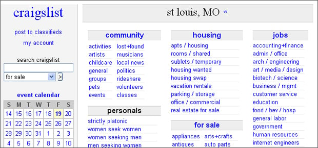 craigslist st louis mo jobs apartments for sale services