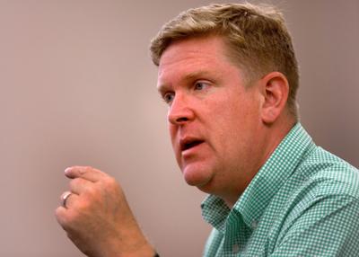 Illinois States Attorney Brendan Kelly speaks with P-D editorial board