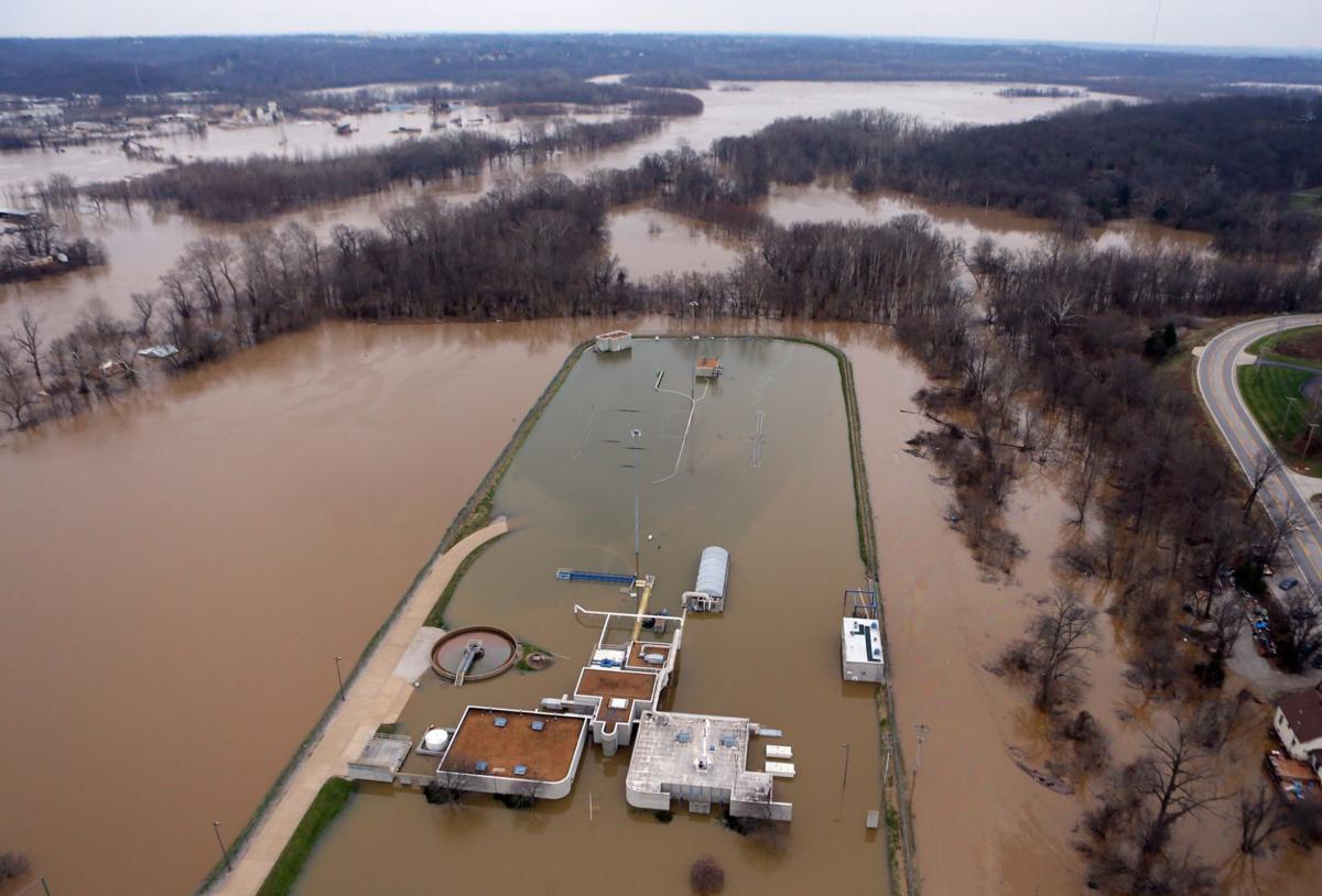 Historic flooding on the Meramec River swamps Fenton sewage treatment plant