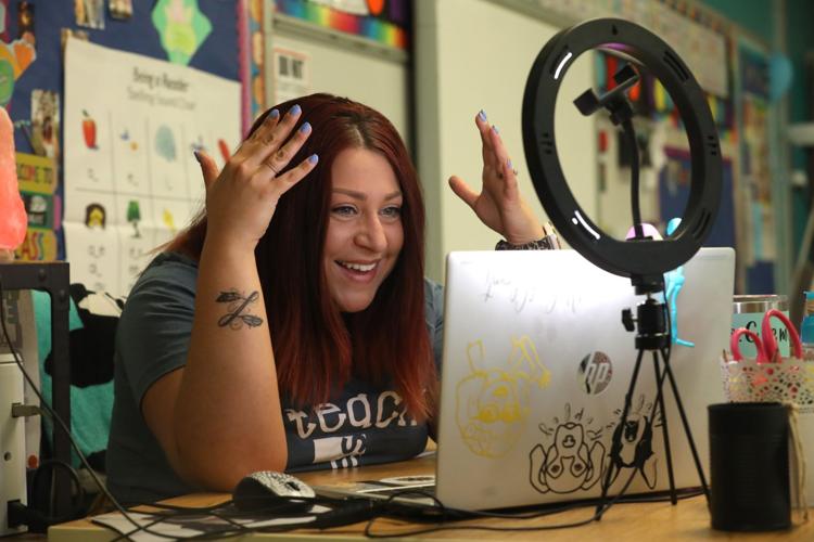 Ritenour Virtual Academy teacher Lindsey Clements teaches math lesson