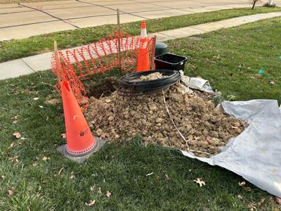 Hole in front lawn