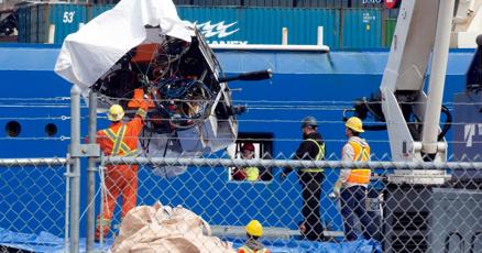 Debris from the implosion of the Titanicbound submersible has been returned to land Debris from the implosion of the Titanicbound submersible has been returned to land