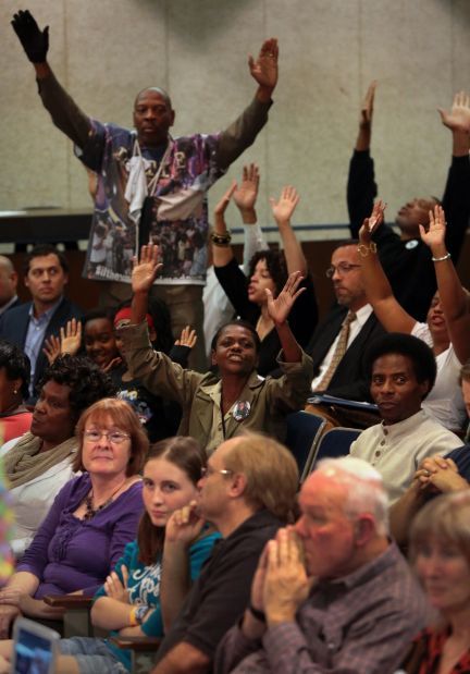 Ferguson protesters speak before St. Louis County Council