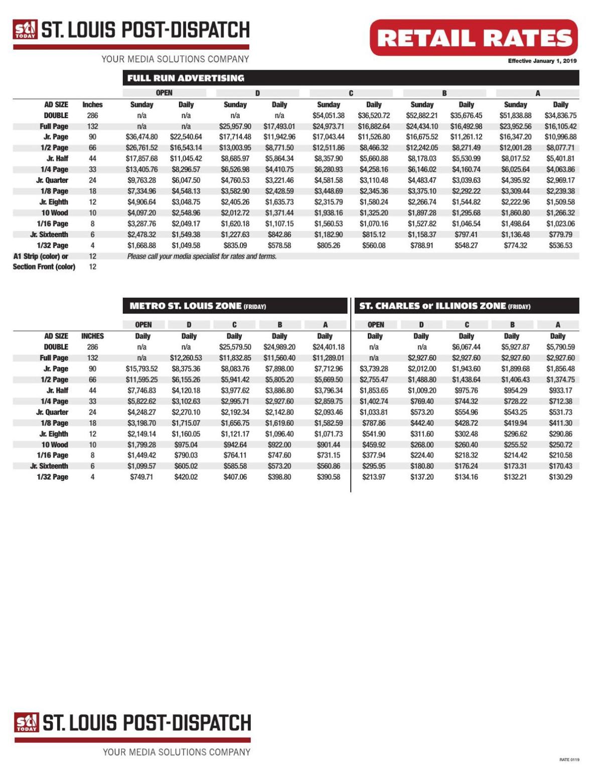 St. Louis Post-Dispatch Retail Rates | Print Media | www.bagsaleusa.com