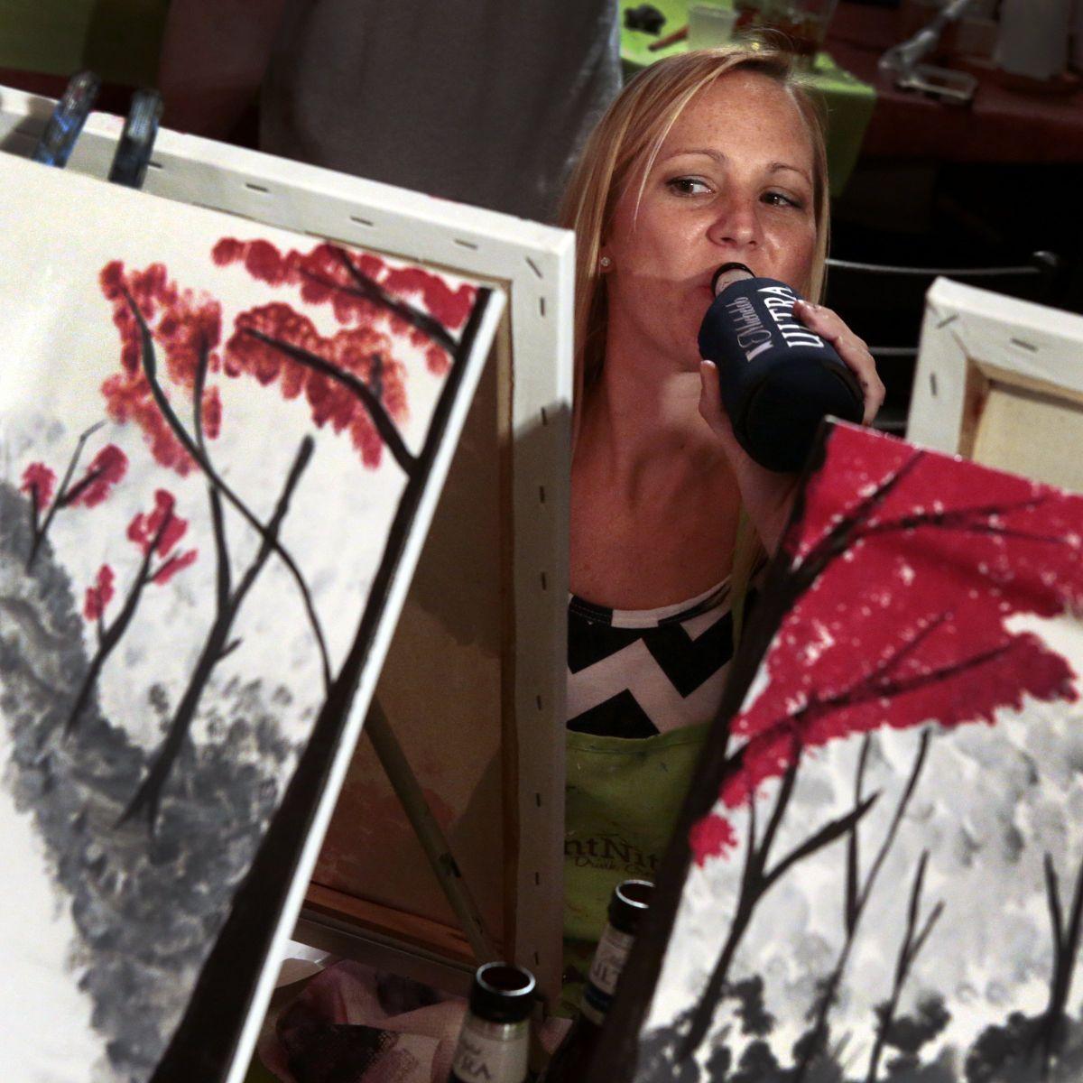 Anyone can be an artist at popular 'paint and sip' parties