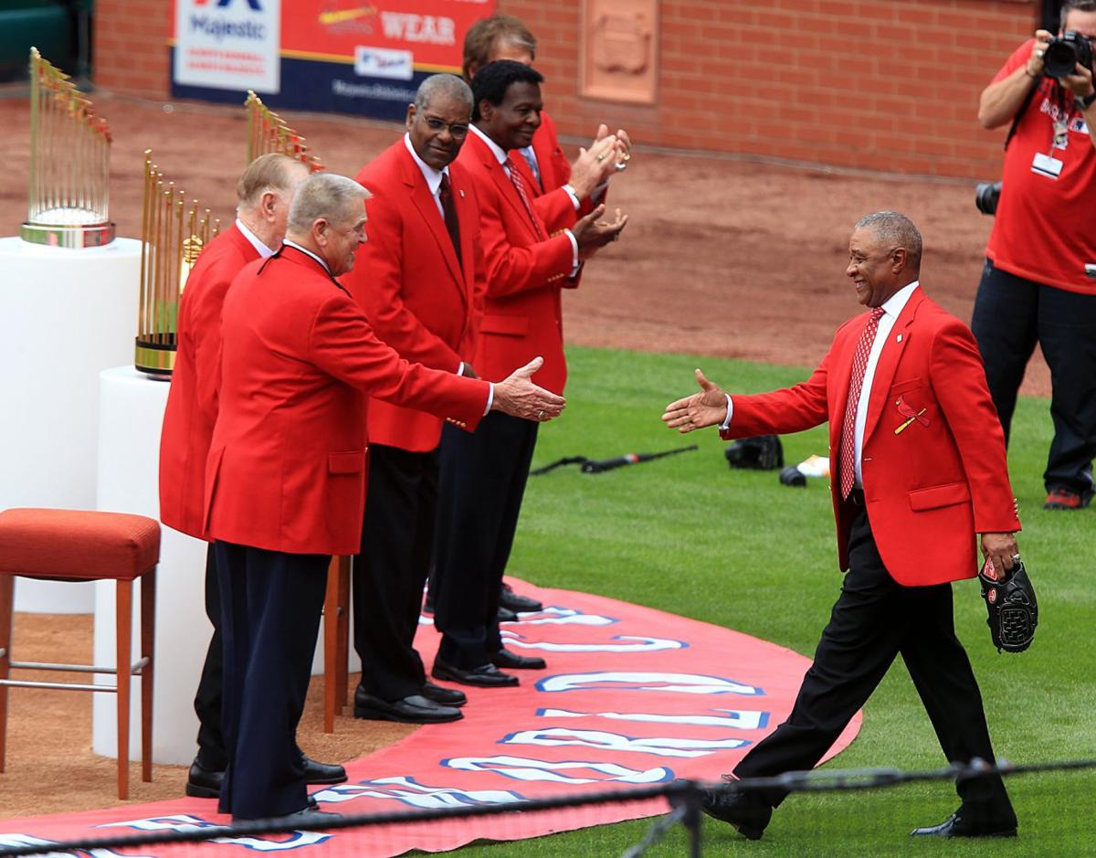 Fans and Hall of Famers at Cardinals home opener Multimedia