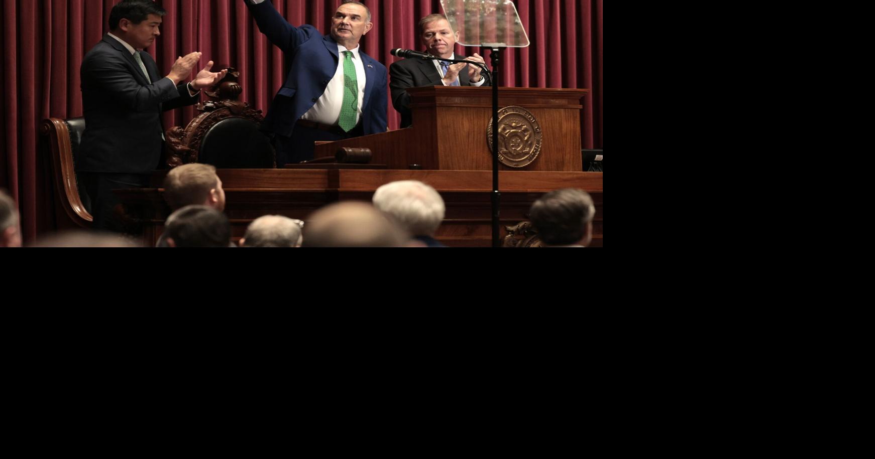 Gov. Mike Kehoe wants voters to phase out the income tax when they go to the polls in November