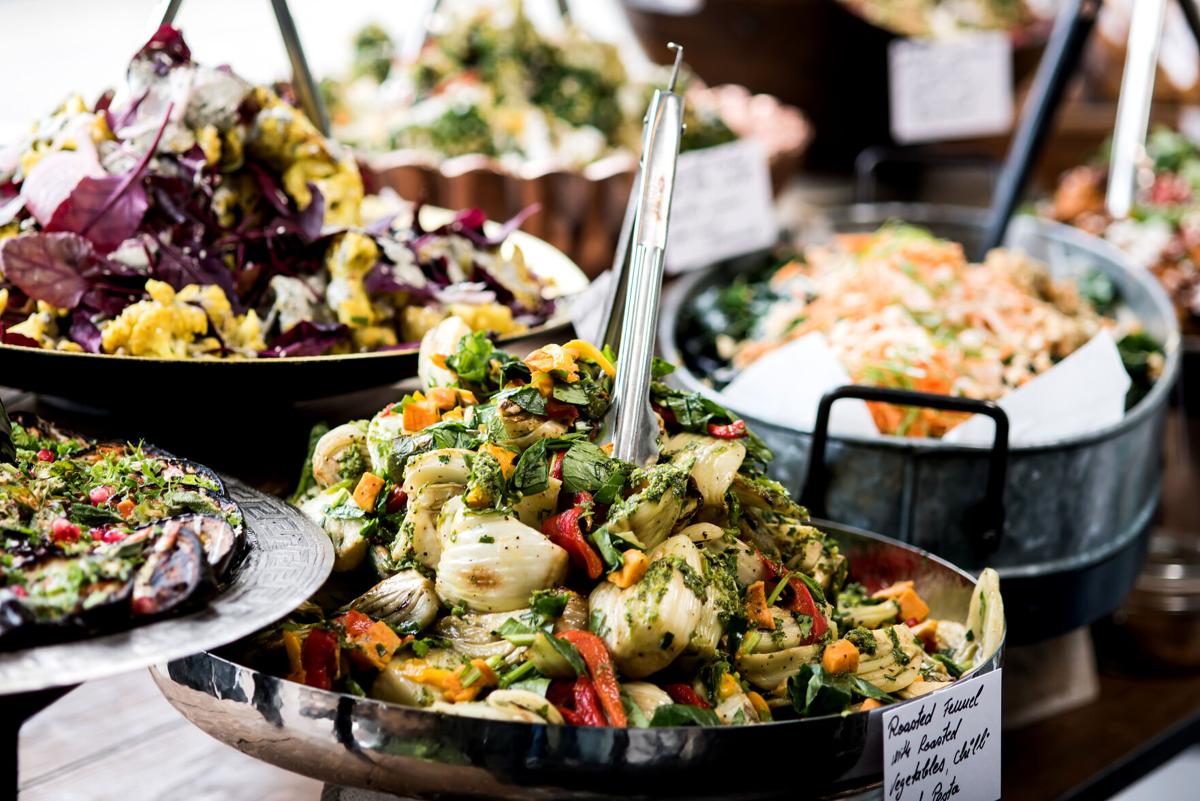 Buffet of assorted fresh salads
