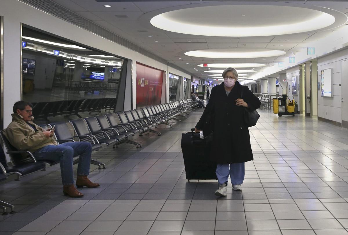 Travellers taking precautions from exposure to the coronavirus