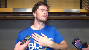 Connor McMichael: Blues 'fell asleep' in the second period vs. Blackhawks