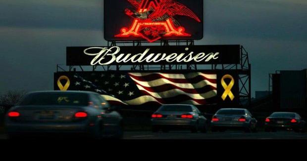 Iconic Budweiser eagle's lighted wings flap again