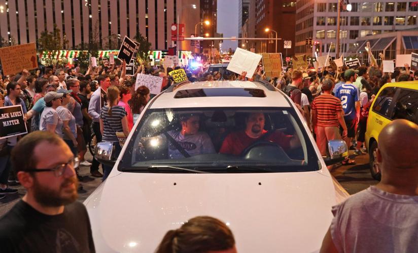 Protesters march in downtown St. Louis