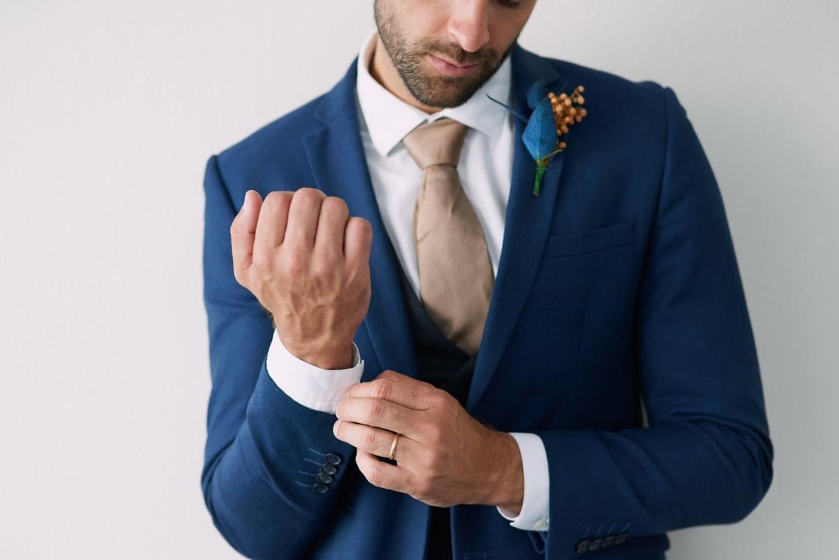 Upping his style game on his wedding day