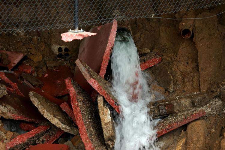 Broken water mains leads to sinkhole