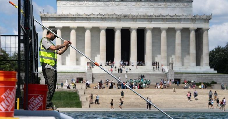 Washingtons Reflecting Pool wird erneut trockengelegt, da Trump Vandalen ...