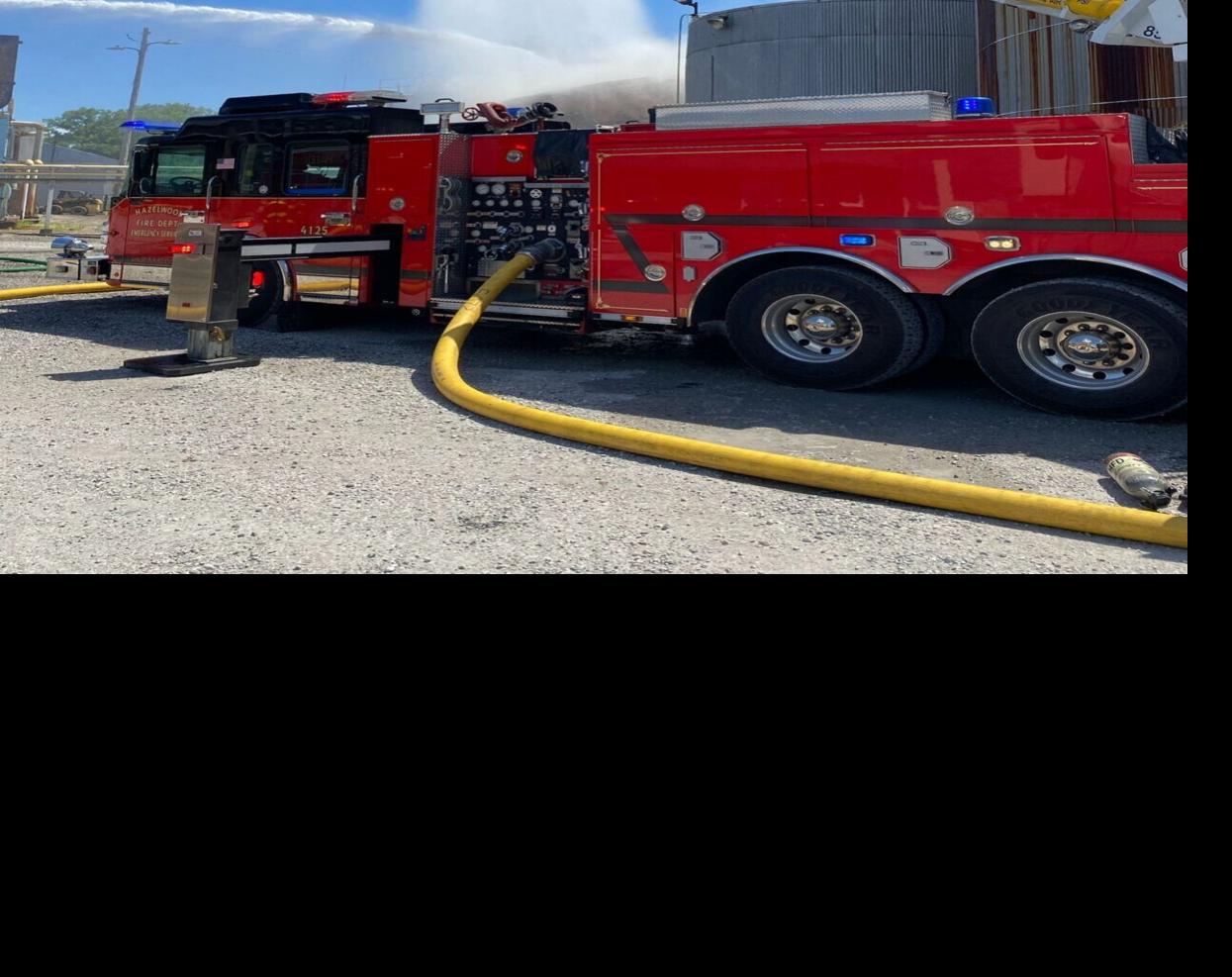Asphalt tank catches fire near Lambert airport
