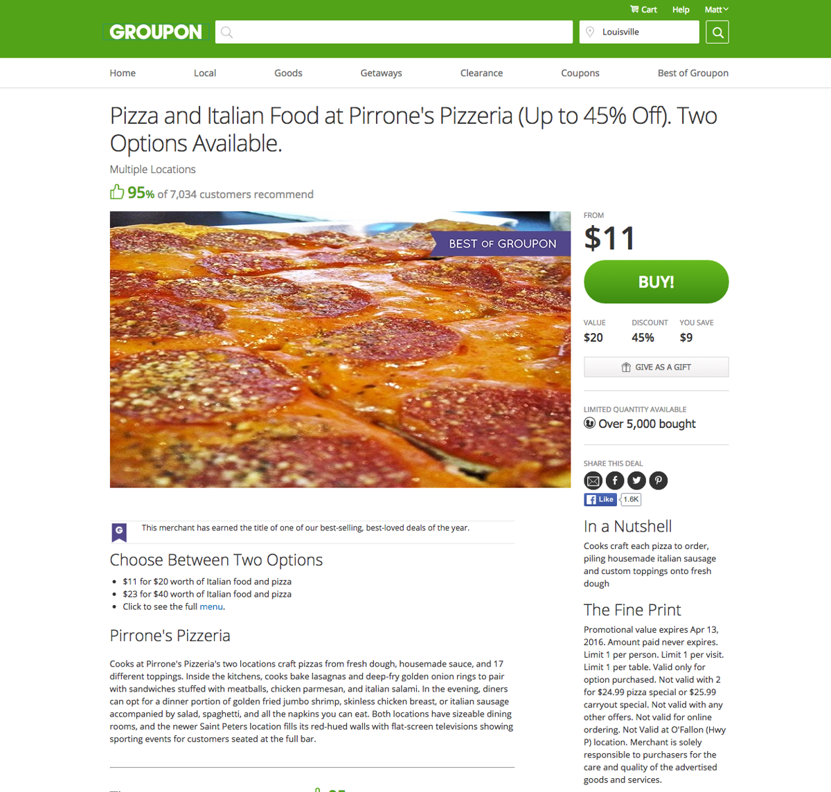 One billionth Groupon sold by St. Louis pizzeria | Local Business | literacybasics.ca