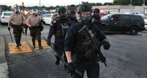 Police Fire Tear Gas, Clear Streets in Ferguson