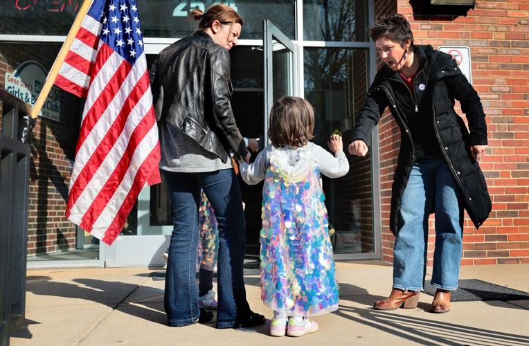 Cara Spencer makes the rounds on election day