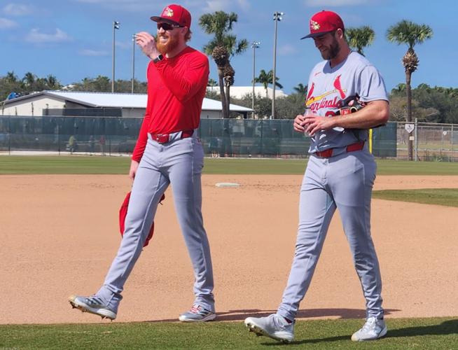 Cardinals pitchers Dustin May and Matthew Liberatore walk and talk