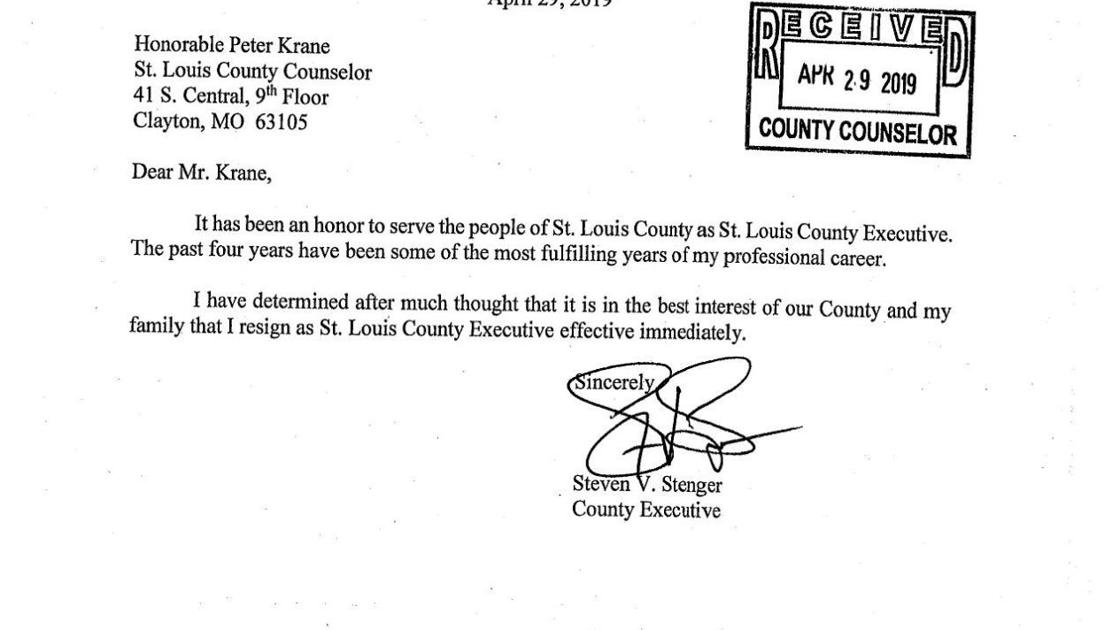 Steve Stenger's resignation letter | | stltoday.com Steve Stenger's resignation letter | | stltoday.com