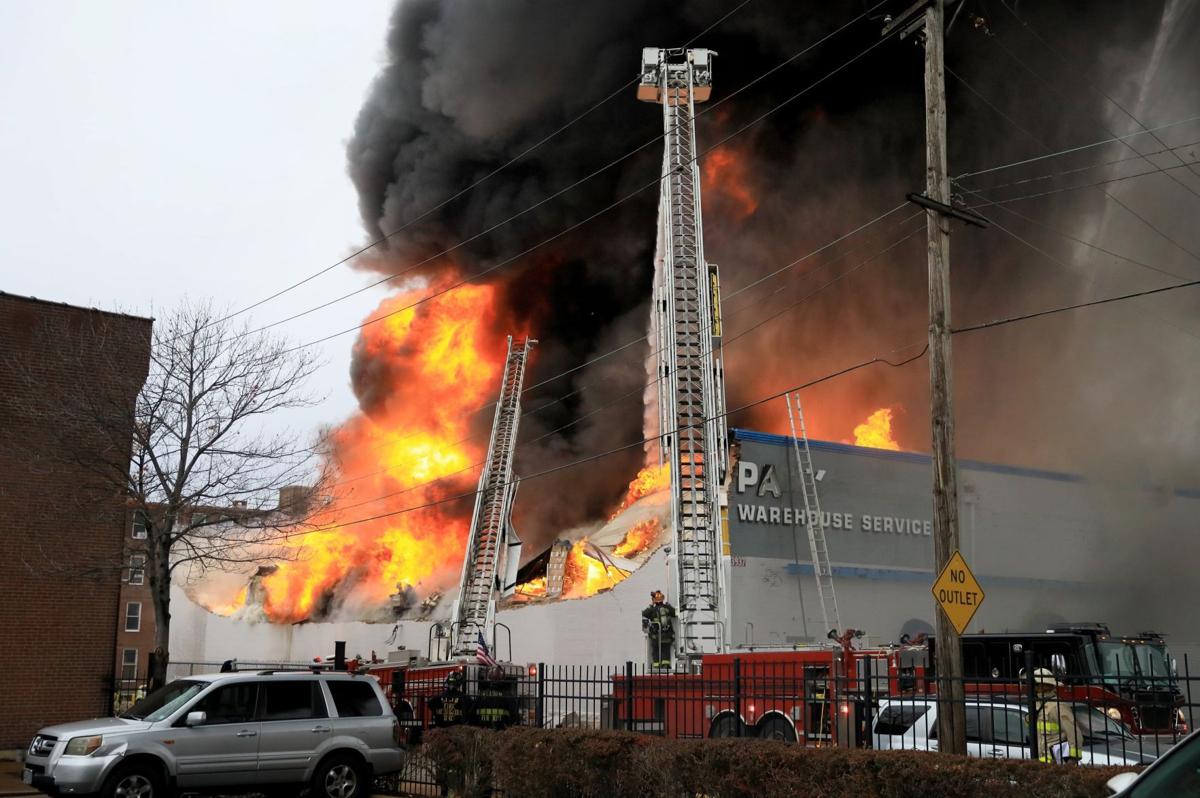 Five alarm warehouse fire in St. Louis