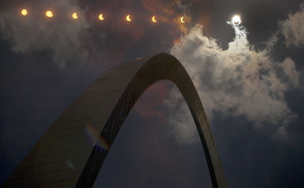 Eclipse over the Gateway Arch